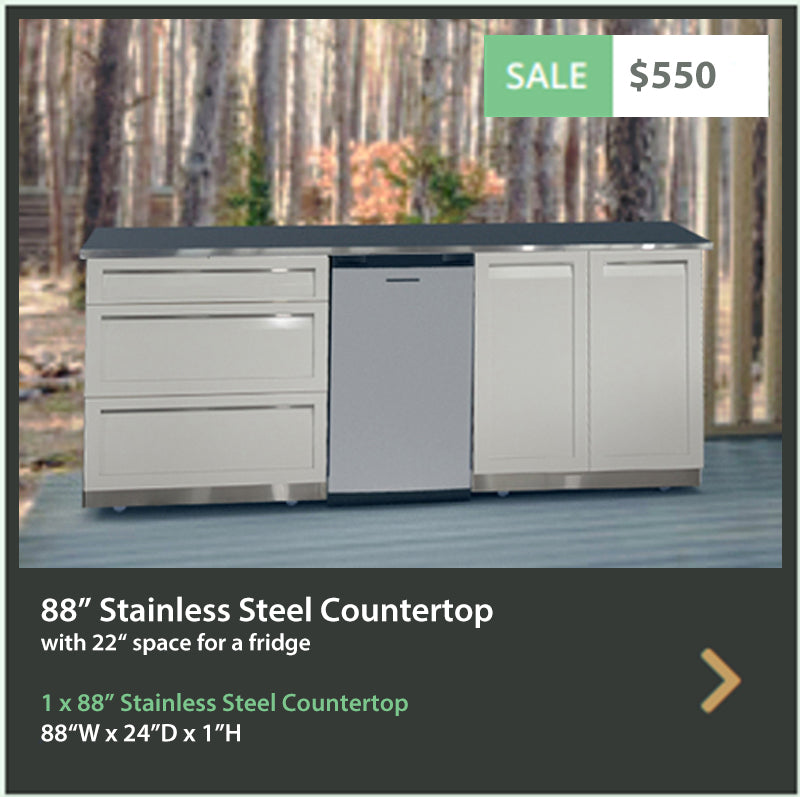 88-Inch Stainless Steel Countertop